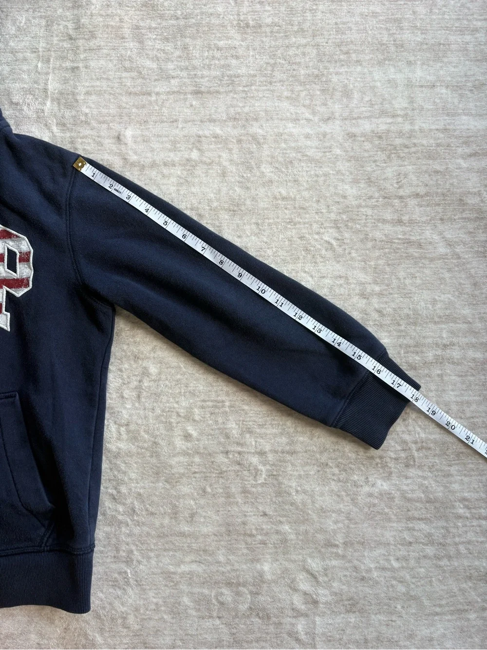 GAP Kids Navy Zip-Up Hoodie with Stars & Stripes, USA Flag Logo Gap Size Medium